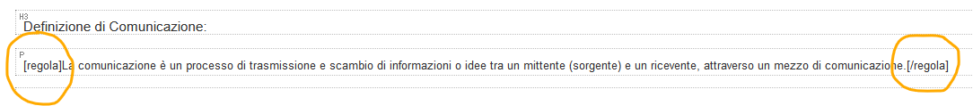 Si vedono i blocchetti in cui è divisa la pagina